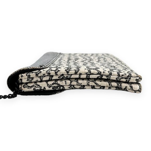 Loeffler Randall White Reptile Pattern Leather Envelope Crossbody Bag - Picture 6 of 14